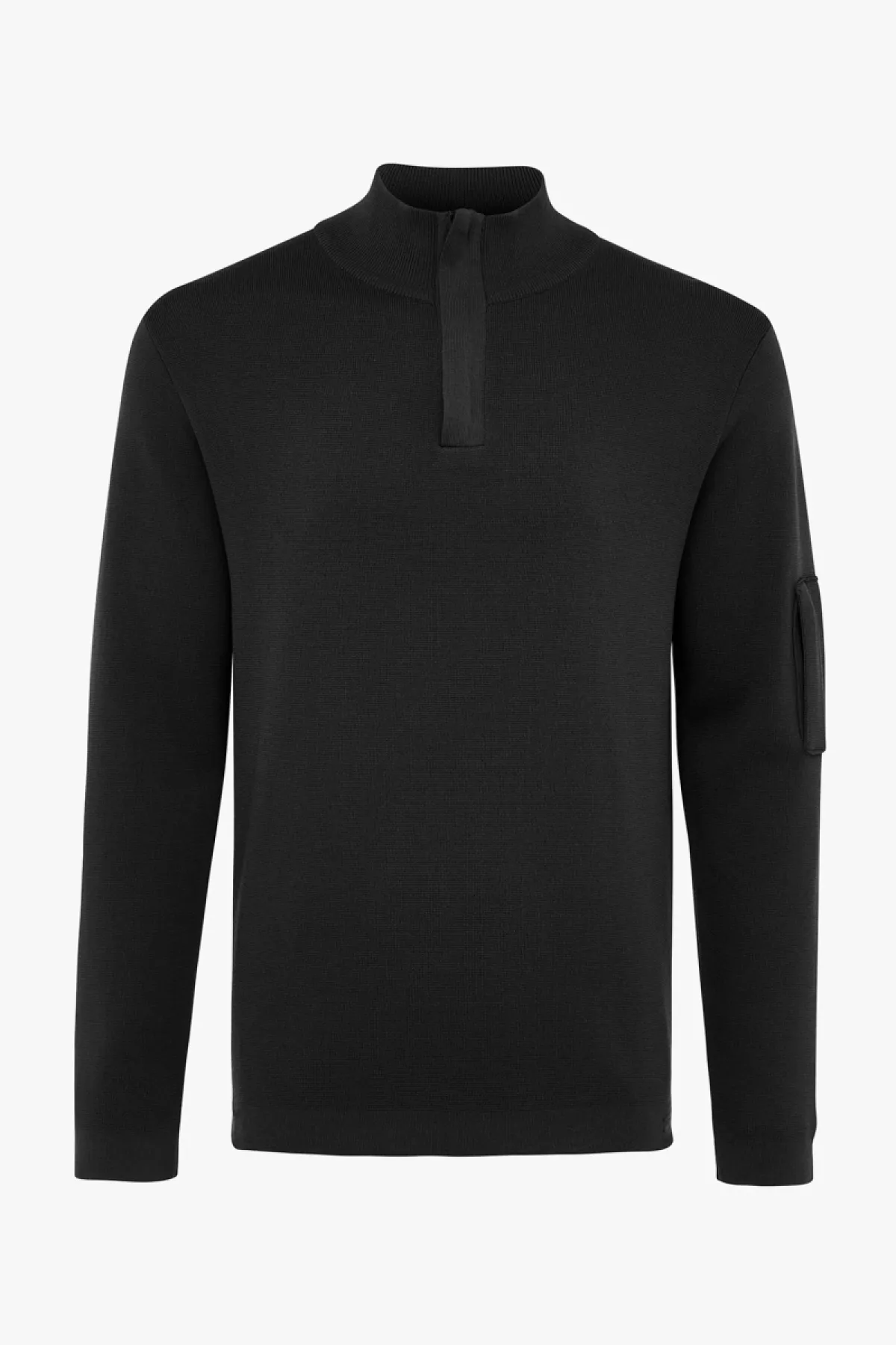 Half zip pocket zwart