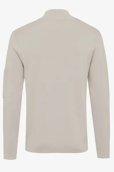 Half zip pocket beige