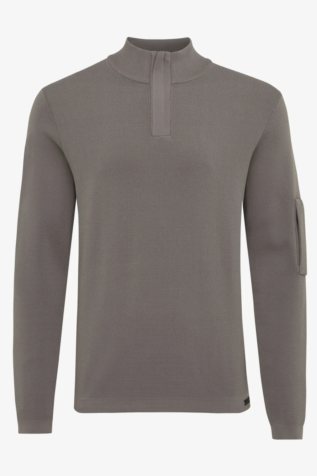 Half zip pocket taupe