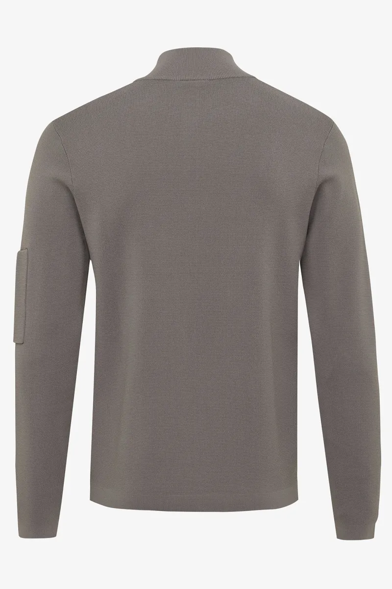 Half zip pocket taupe