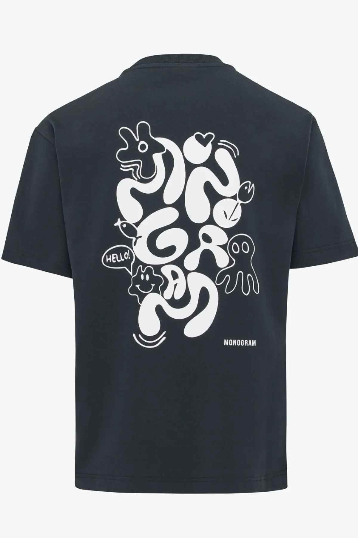 Monogram t-shirt zwart