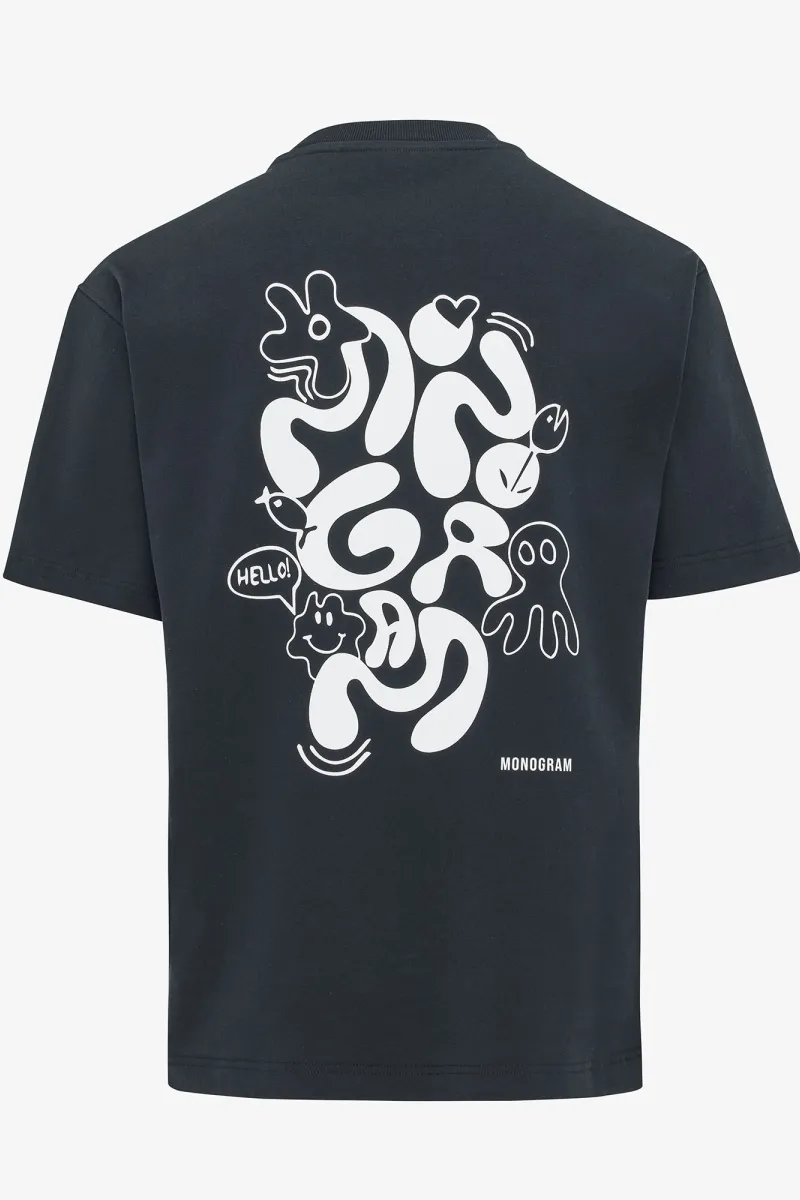 Monogram t-shirt zwart