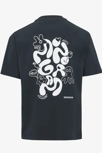 Monogram t-shirt zwart