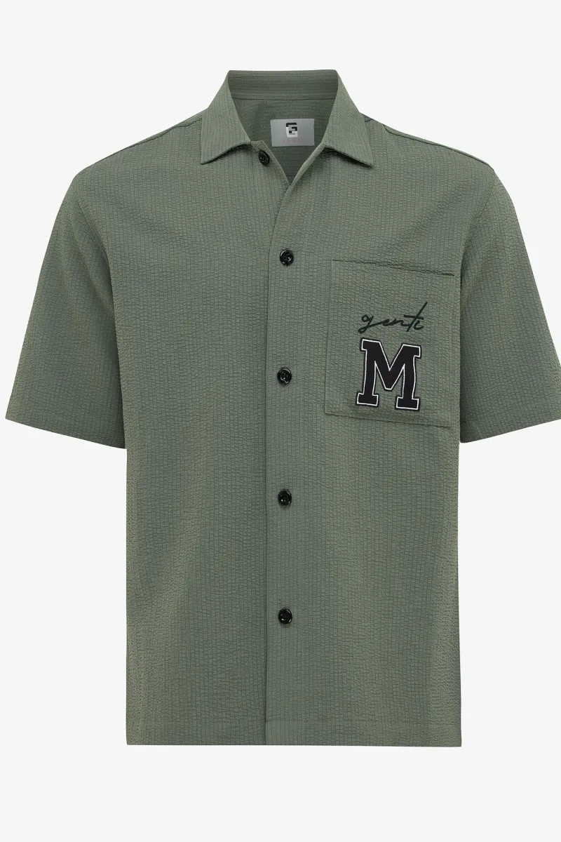 Monogram seersucker shirt groen