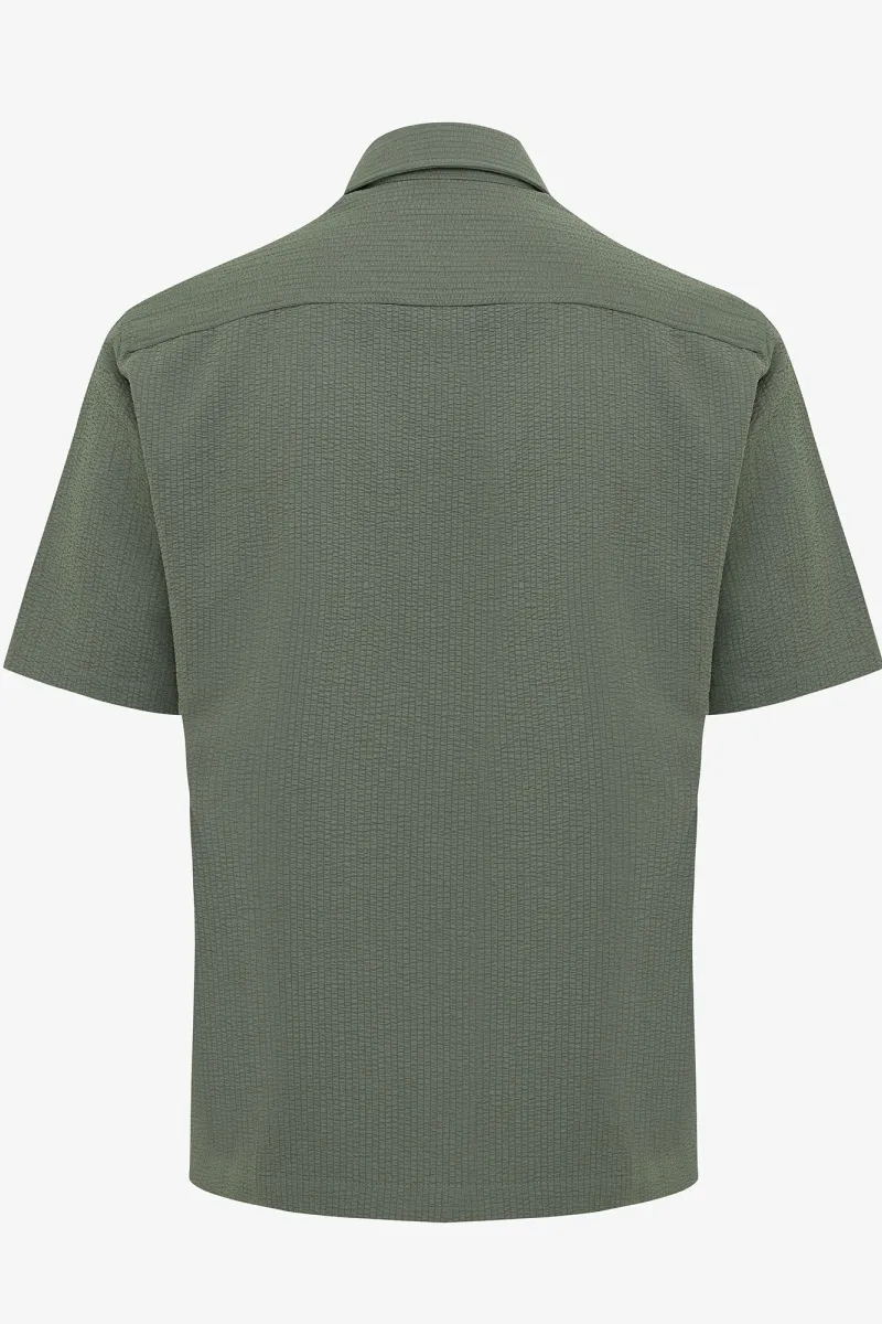 Monogram seersucker shirt groen