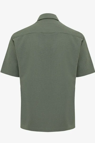 Monogram seersucker shirt groen