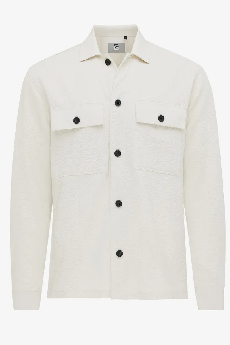 Monogram seersucker overshirt