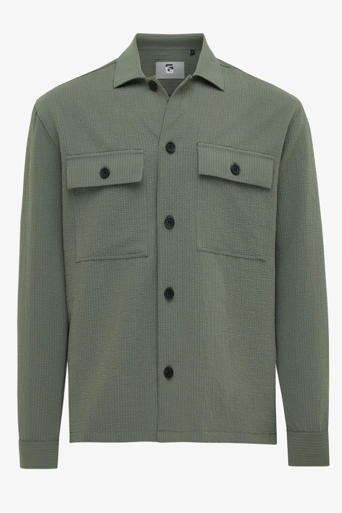 Mongram seersucker overshirt groen