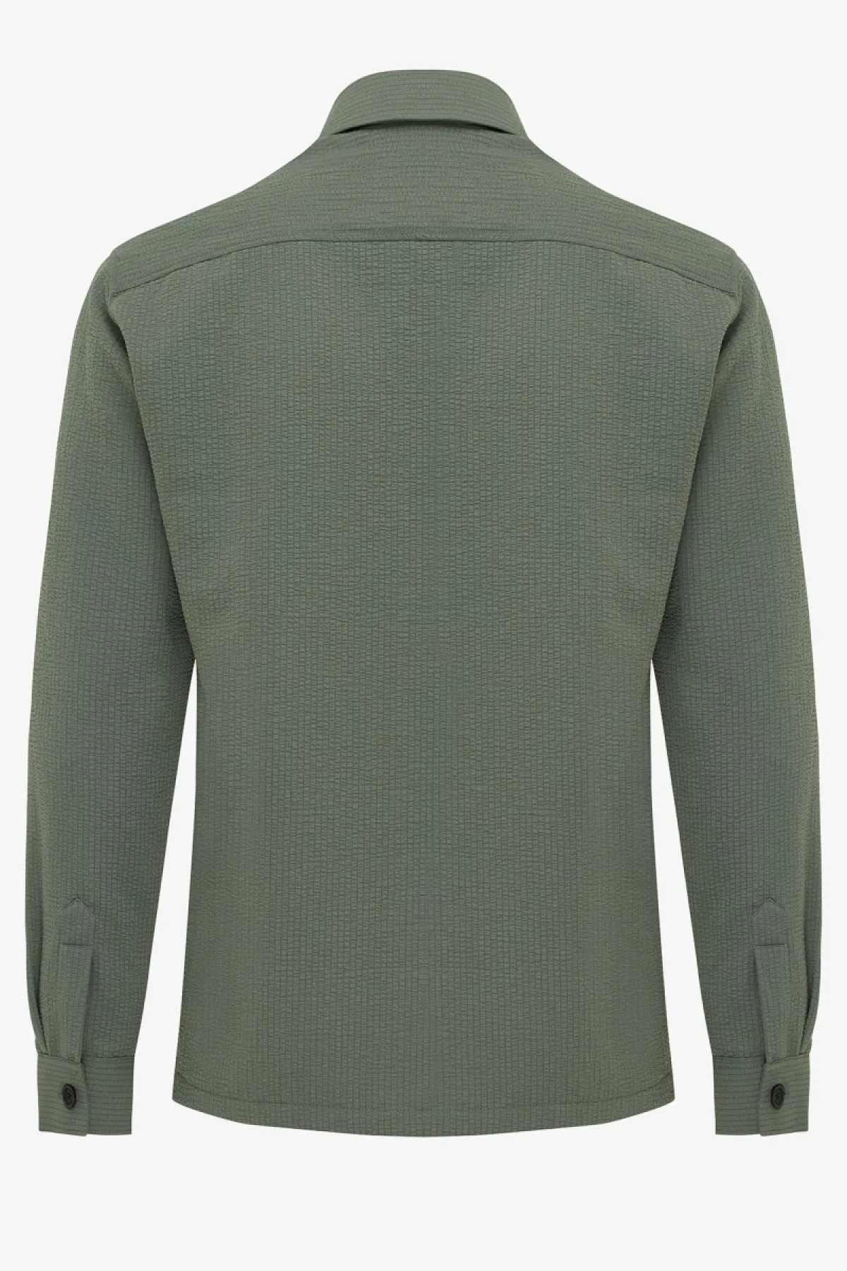 Mongram seersucker overshirt groen