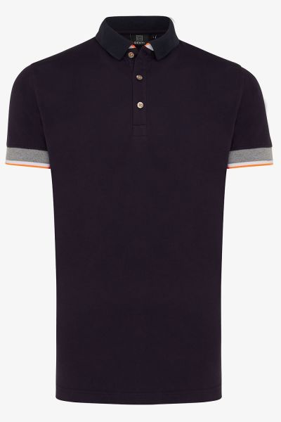 PIQUE STRETCH POLO DONKERBLAUW