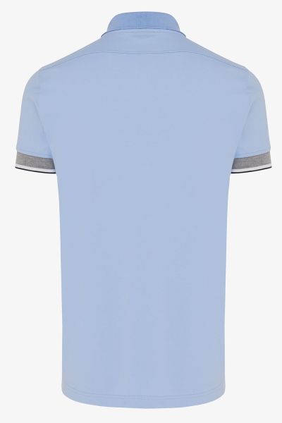 PIQUET STRETCH POLO LICHTBLAUW