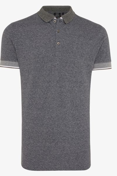 PIQUET STRETCH POLO MELANGE Blauw