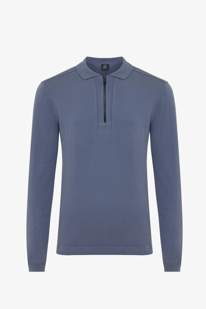 Polo Zip | Blauw