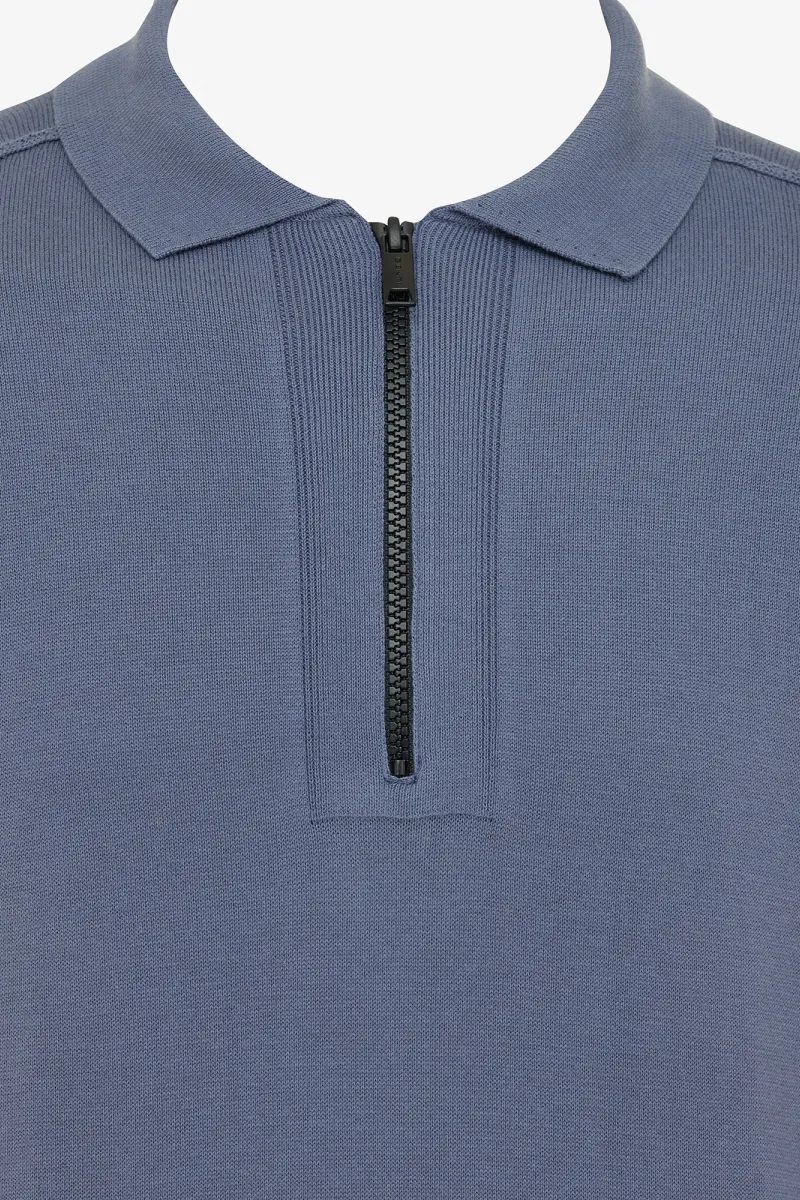 Polo Zip | Blauw