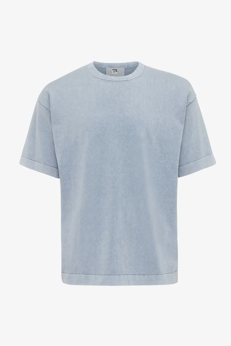 Monogram garment dye T-shirt | Blauw