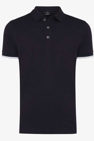 PIQUET STRETCH POLO TAPING NAVY