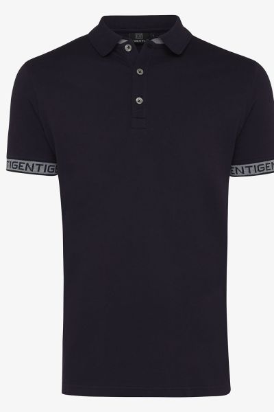 PIQUE STRETCH LOGO POLO NAVY