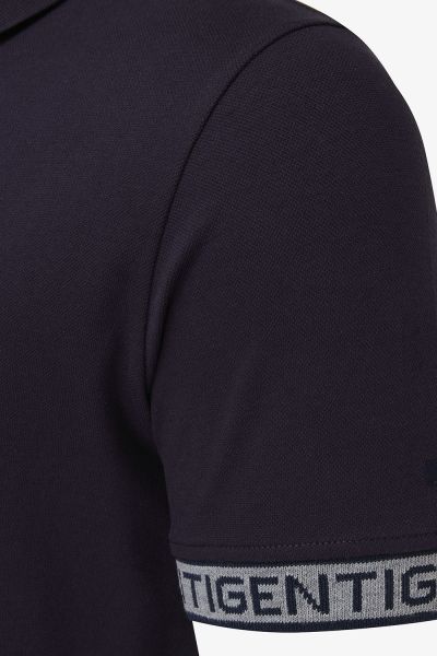 PIQUE STRETCH LOGO POLO NAVY