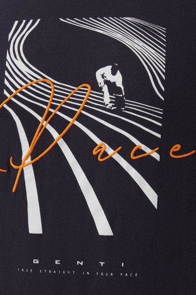 T-SHIRT PACE DONKERBLAUW