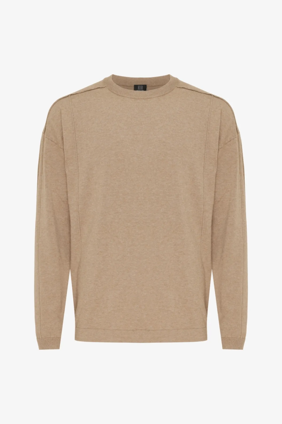 Relaxed round neck | Zand
