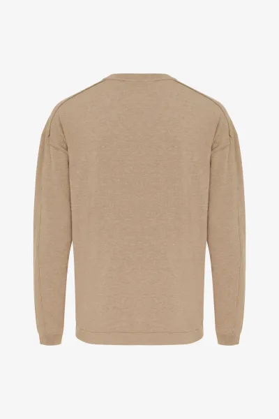 Relaxed round neck | Zand