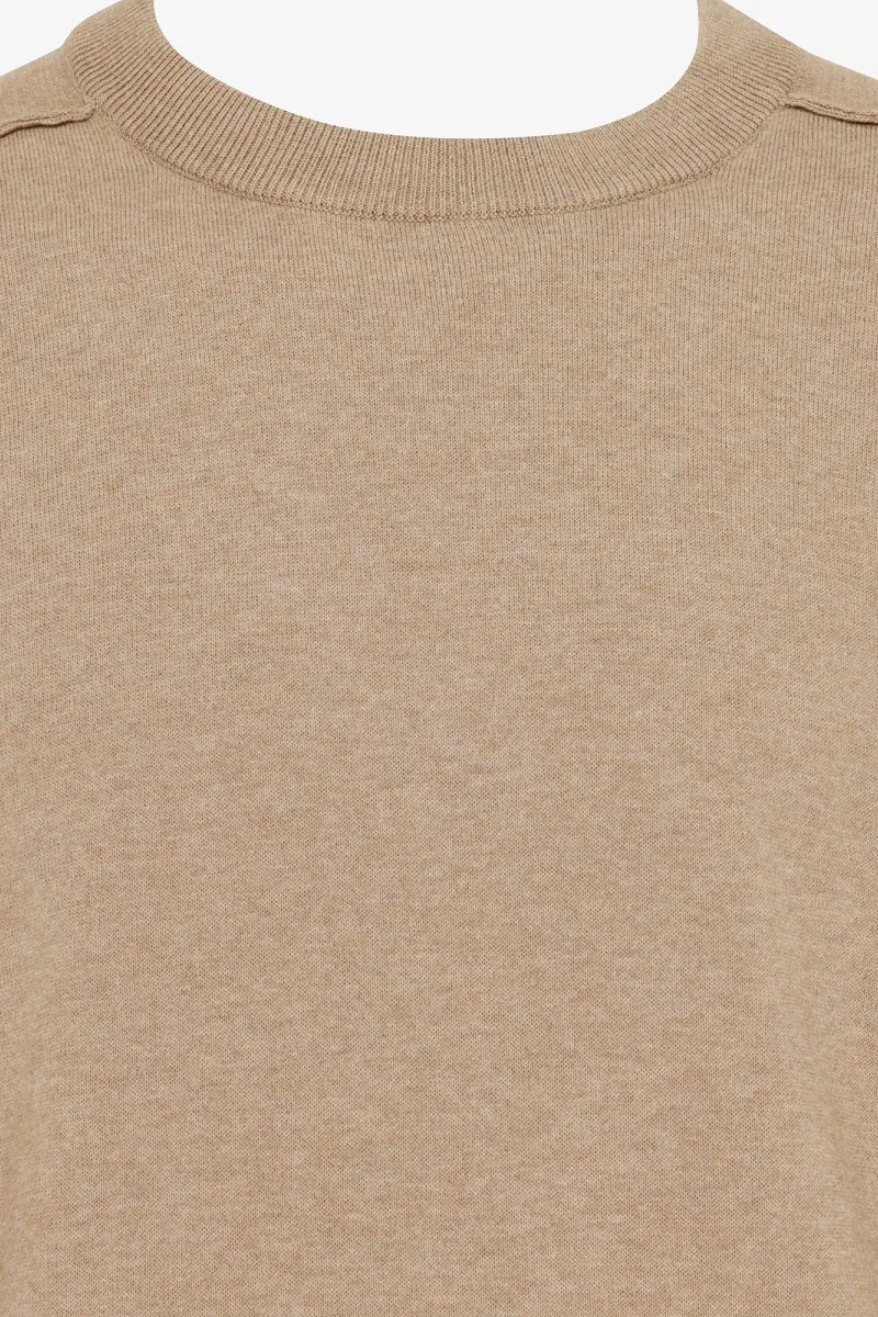 Relaxed round neck | Zand