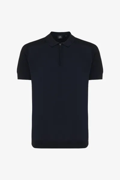 Polo zip | Donkerblauw
