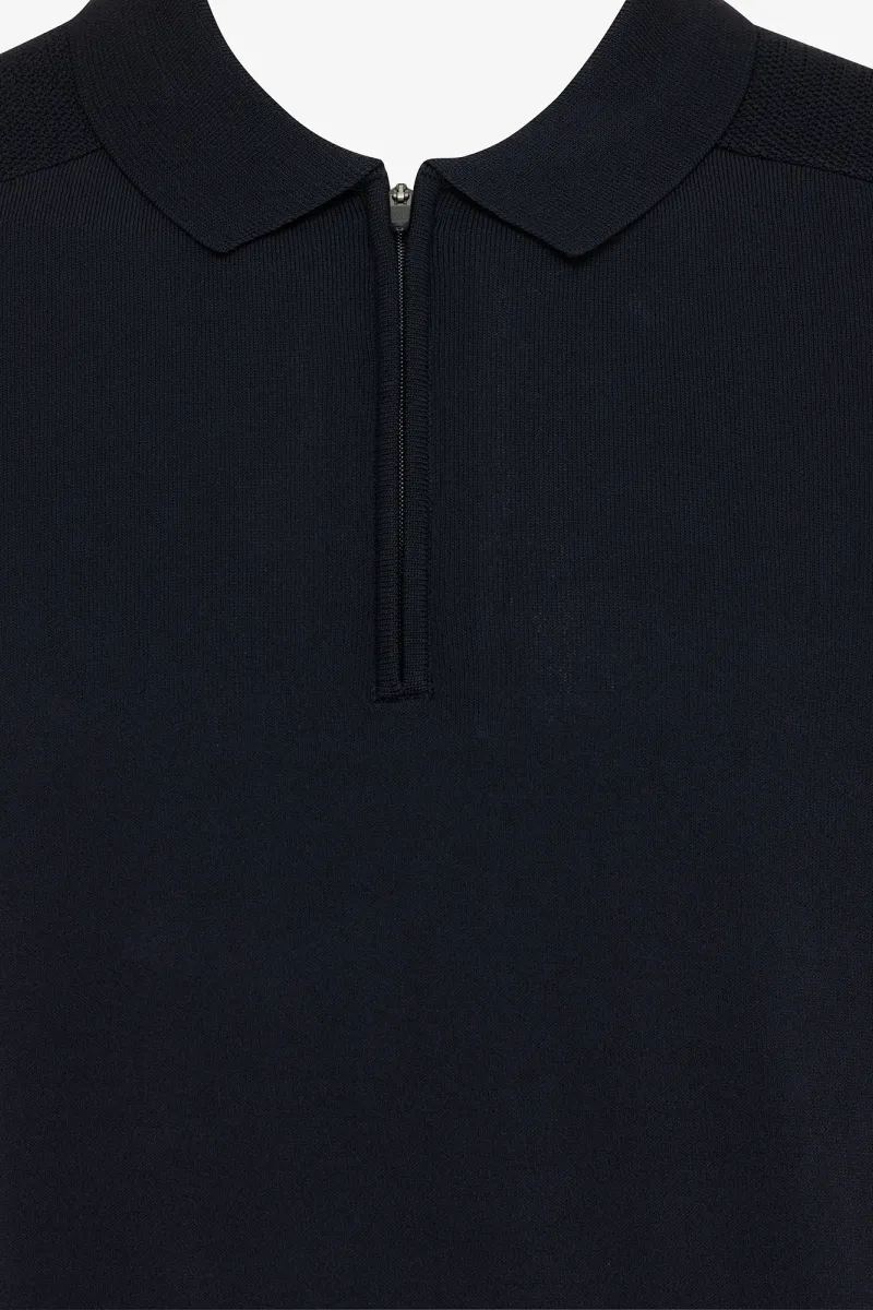 Polo zip | Donkerblauw