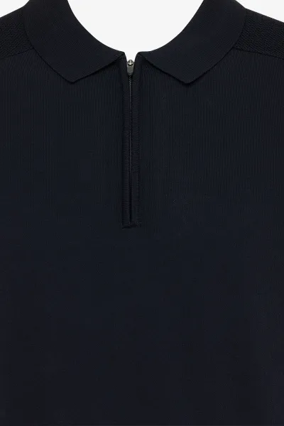 Polo zip | Donkerblauw