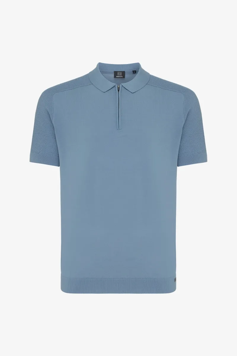 Polo zip | Blauw