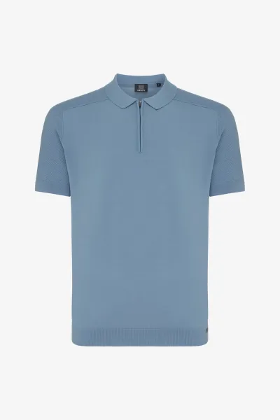 Polo zip | Blauw
