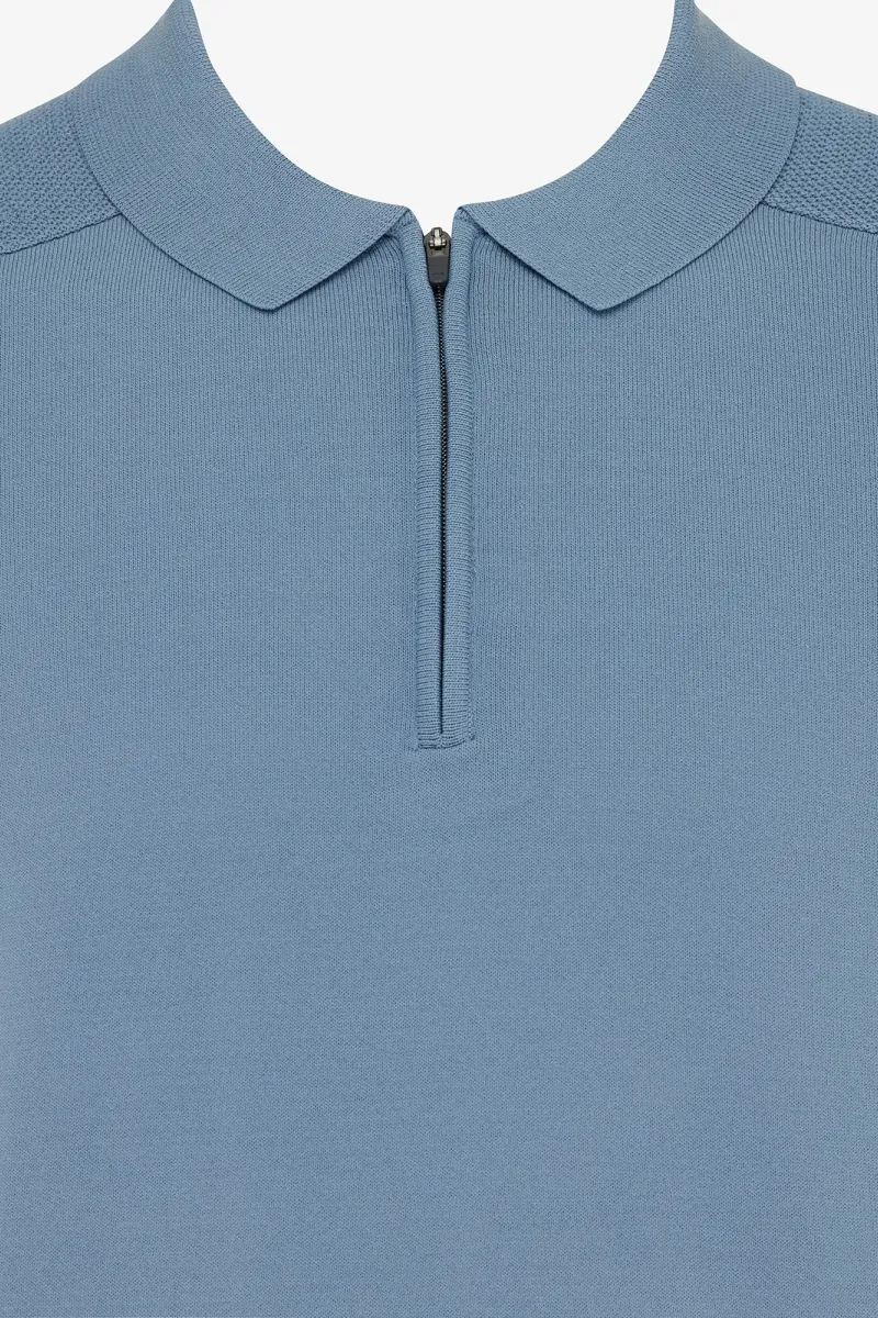 Polo zip | Blauw