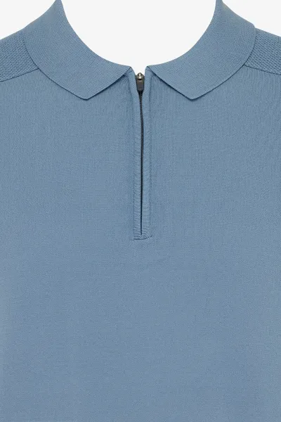 Polo zip | Blauw