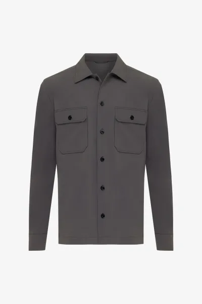 Monogram overshirt | grijs
