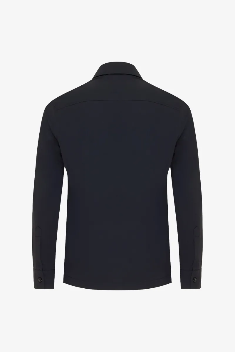 Monogram overshirt | donkerblauw