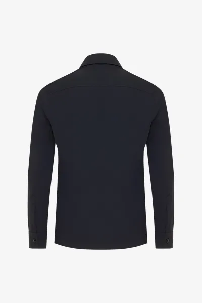 Monogram overshirt | donkerblauw