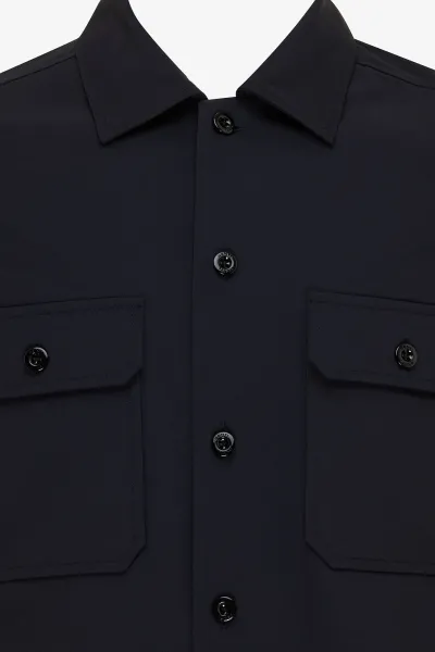 Monogram overshirt | donkerblauw