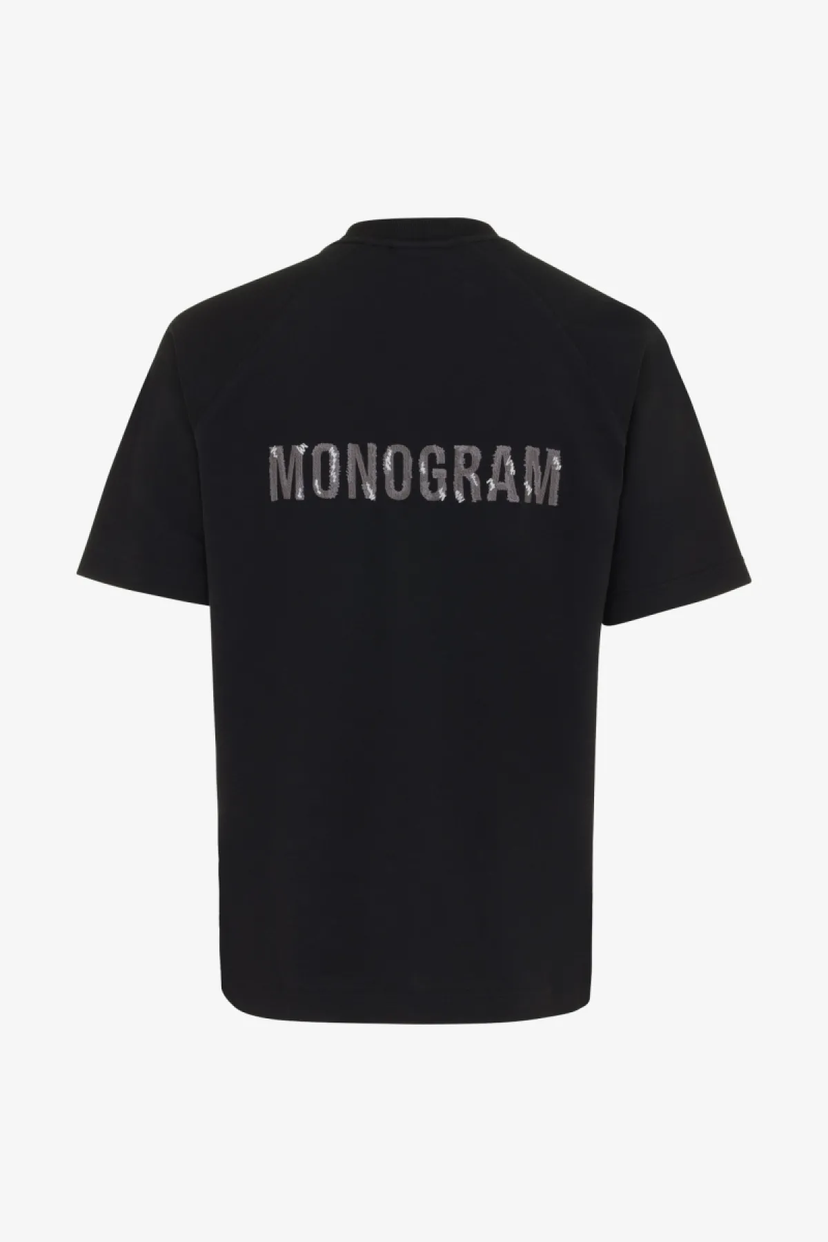 Monogram raglan T-shirt | zwart
