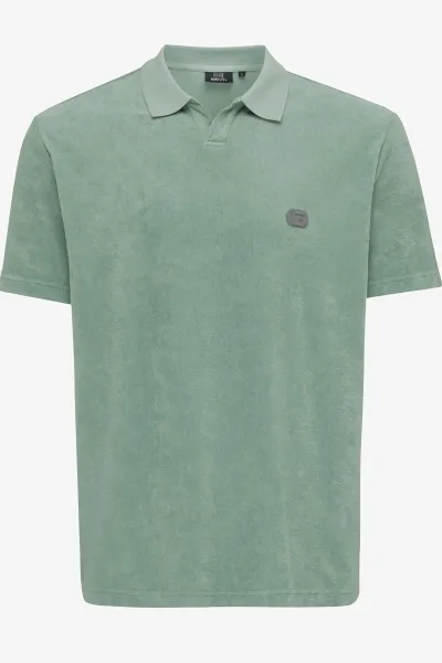 No button polo groen