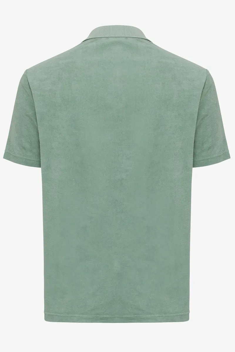 No button polo groen