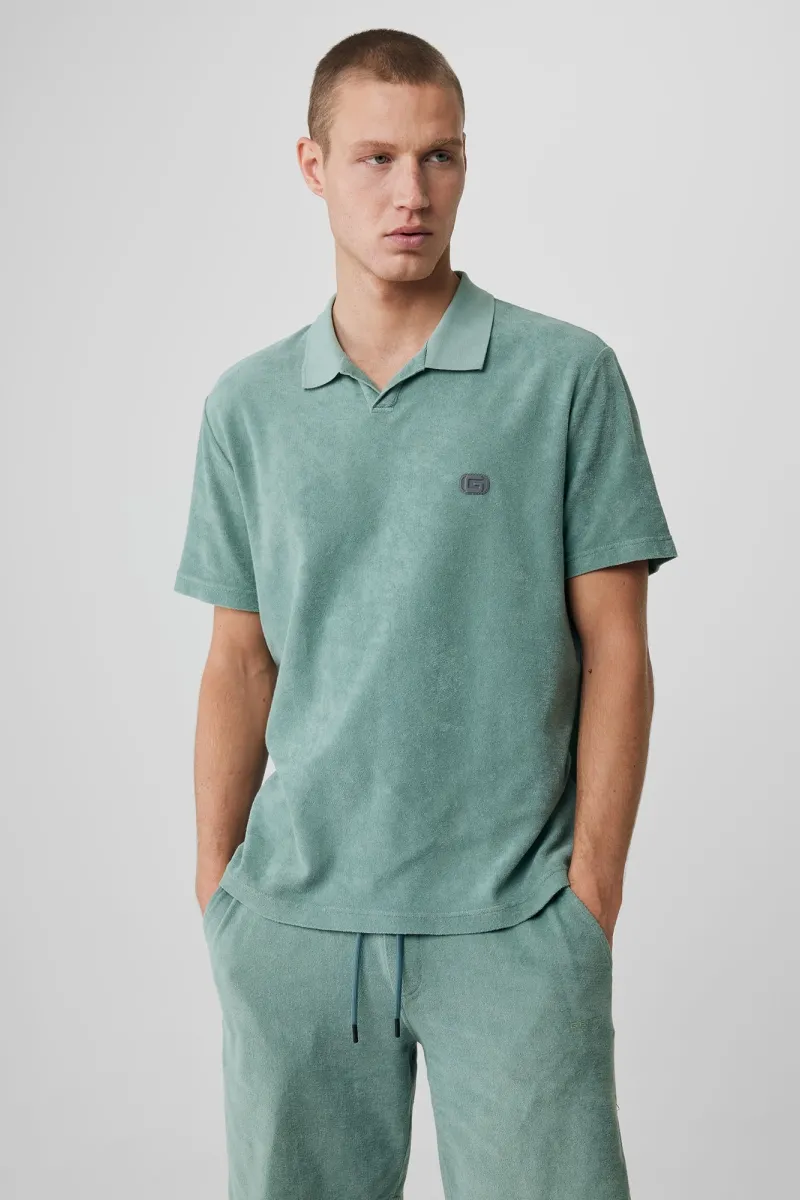 No button polo groen
