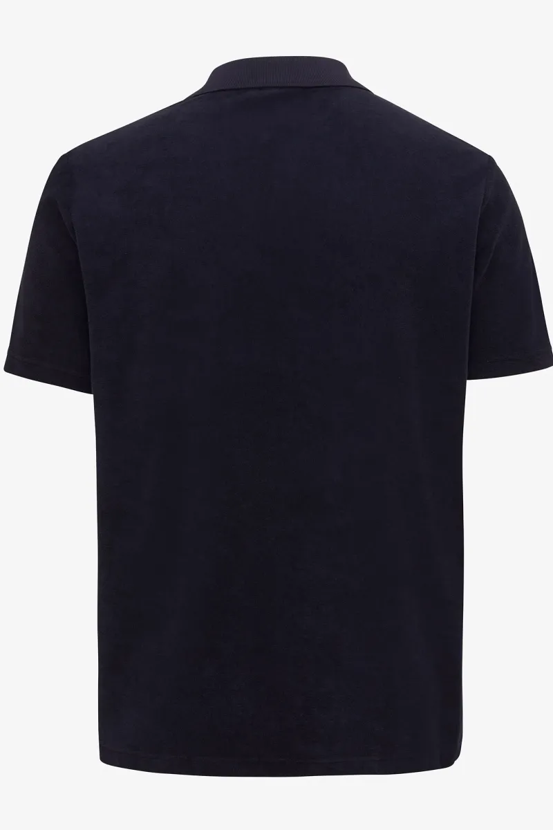 No button polo donkerblauw