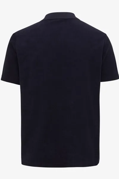 No button polo donkerblauw