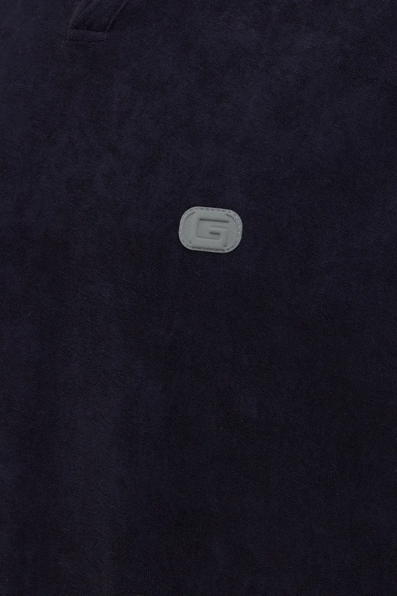No button polo donkerblauw