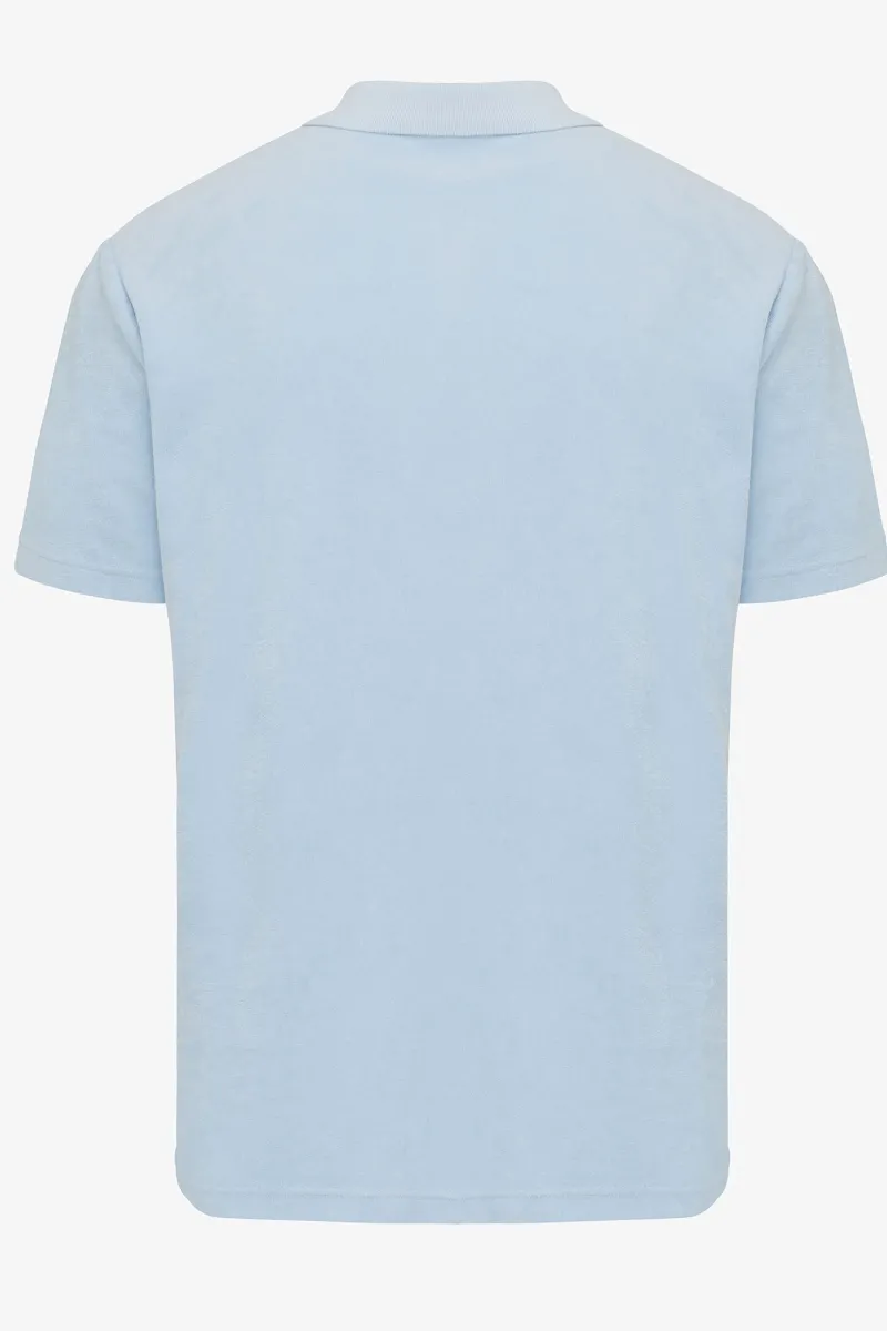 No button polo lichtblauw