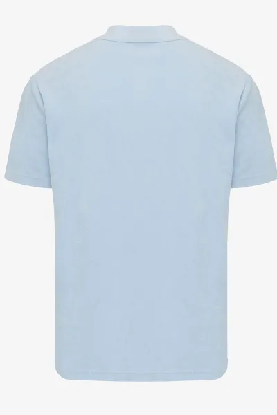 No button polo lichtblauw