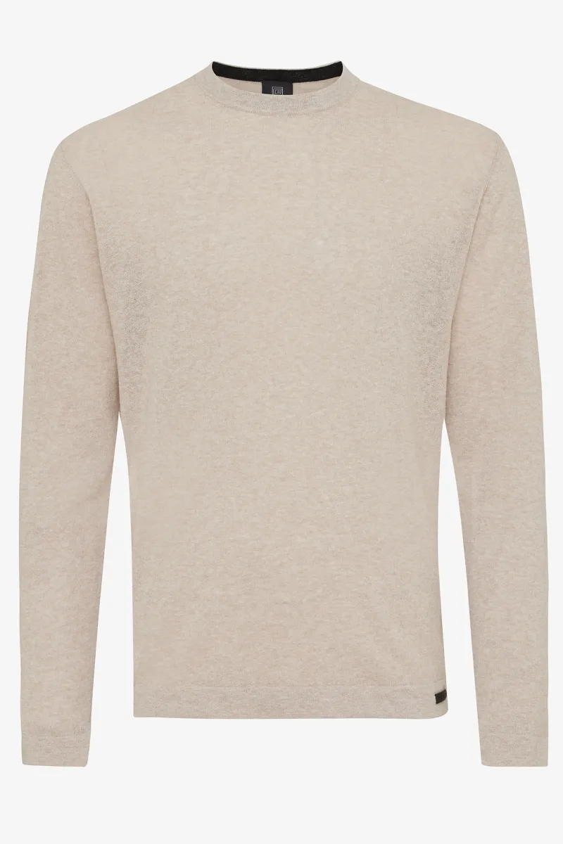 Round neck beige
