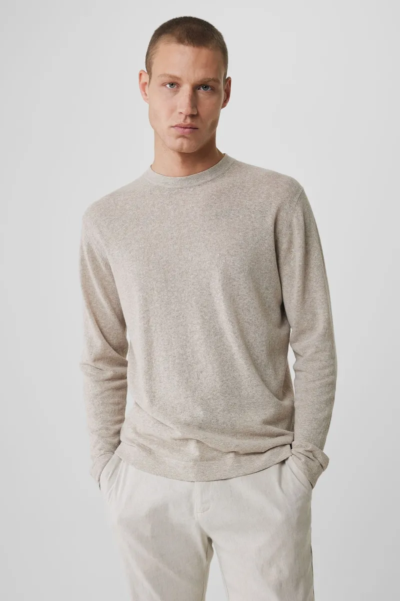 Round neck beige