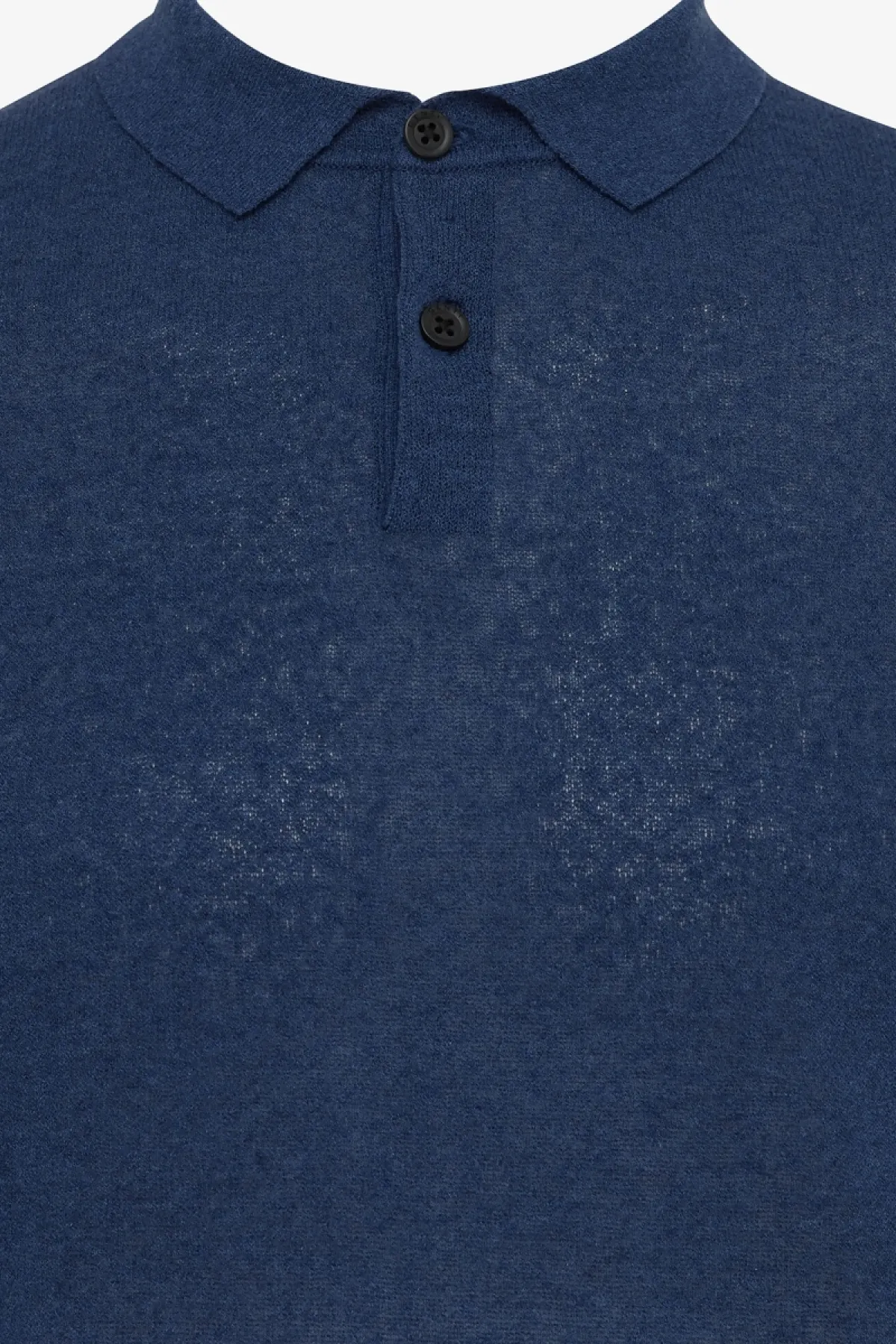 Knitted polo blauw