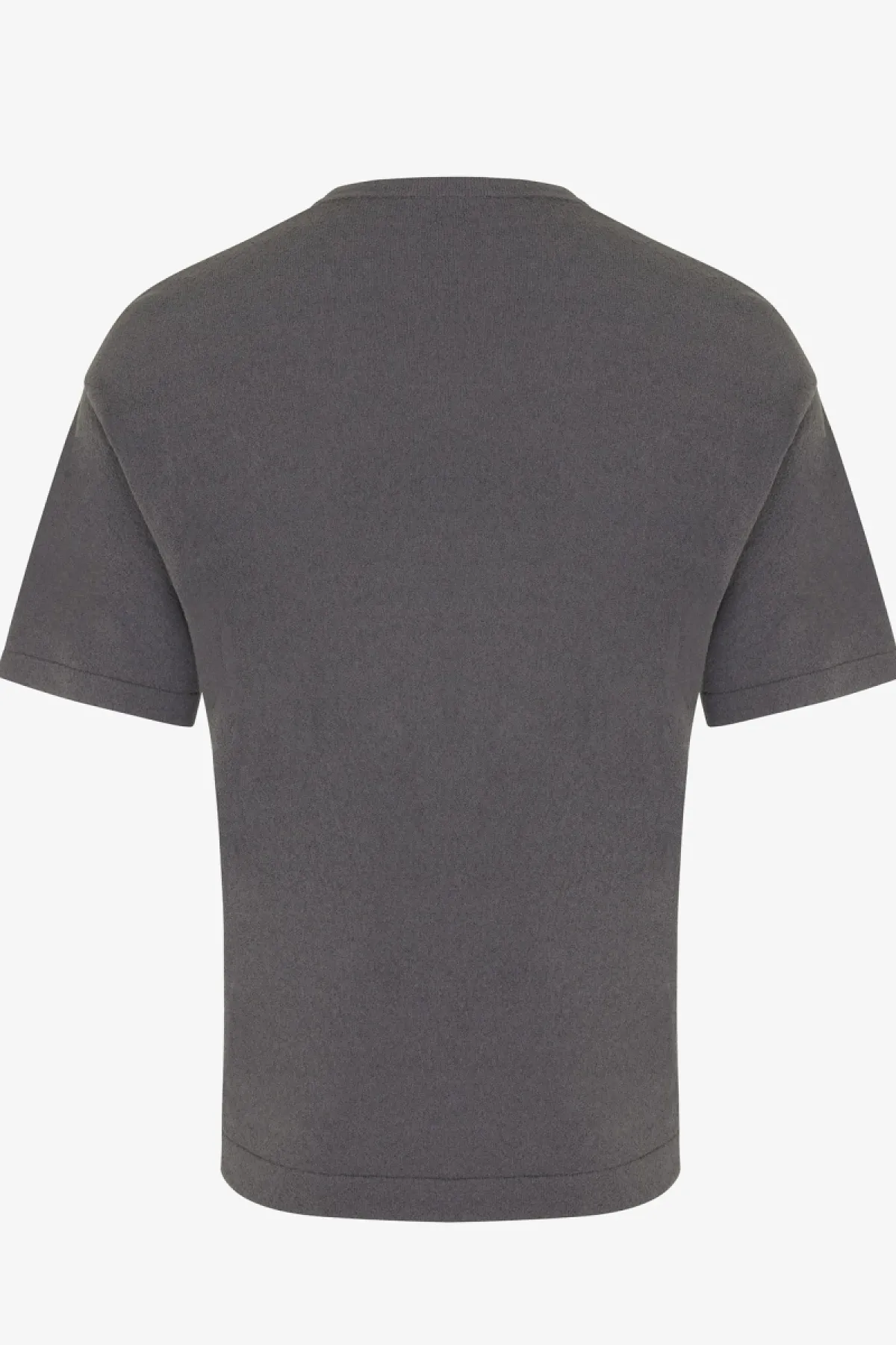 Relaxed round neck donkergrijs